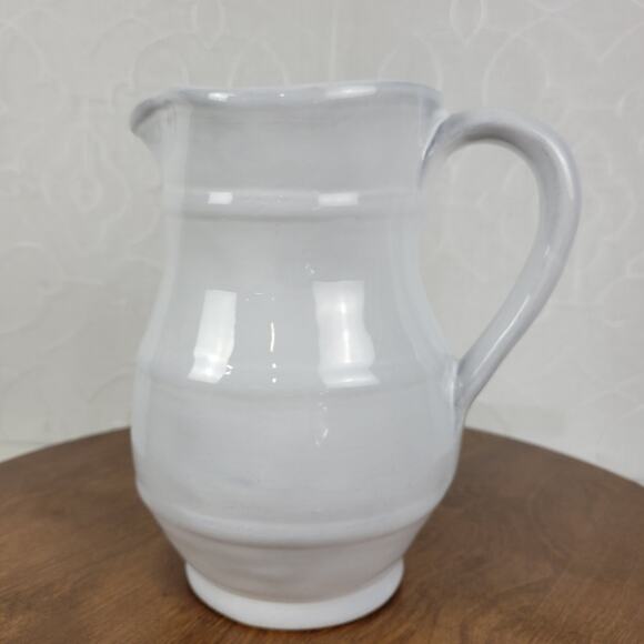 ARHAUS TABLE Water Pitcher 8" White Pottery Ceramic Vase Home Kitchen Portugal - Picture 11 of 16
